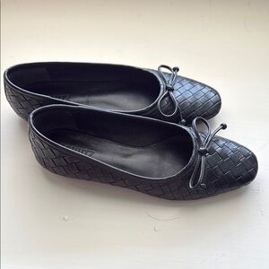 Schutz Black Woven Ballet Flats